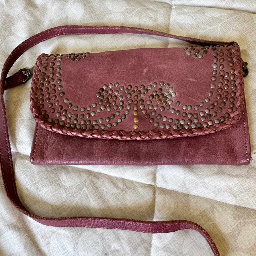 Idyllwind Miranda Lambert Burgundy Studded Leather Purse Shoulder Bag Crossbody